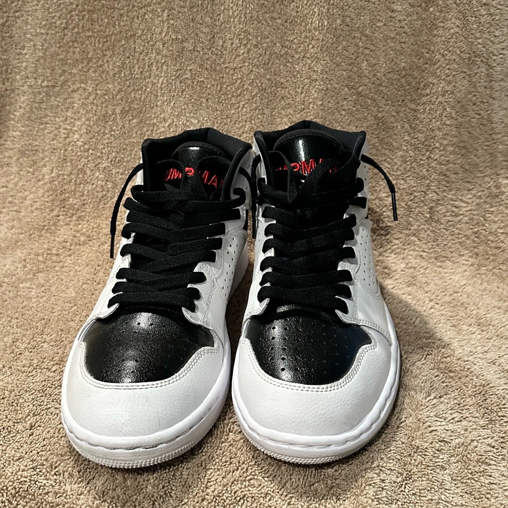 Jordan Access Black and White Sneakers with Red Accents